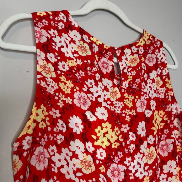 41 Hawthorn Lexie Pleated Sleeveless Blouse Red Floral Top NWT Women Size M - Picture 5 of 7